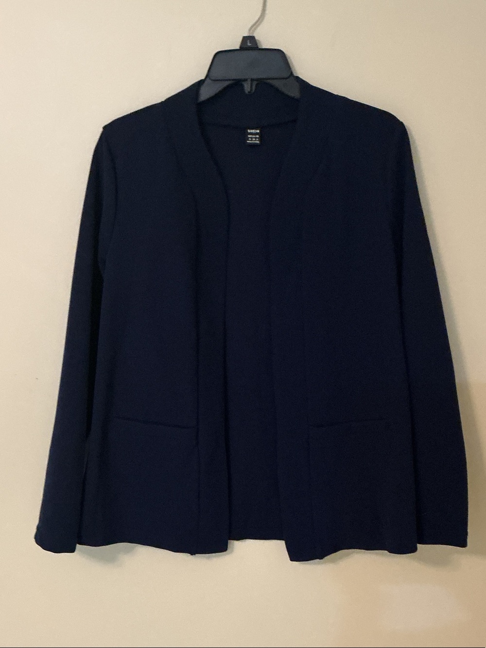 SHEIN Navy Open-Front Blazer Jacket
